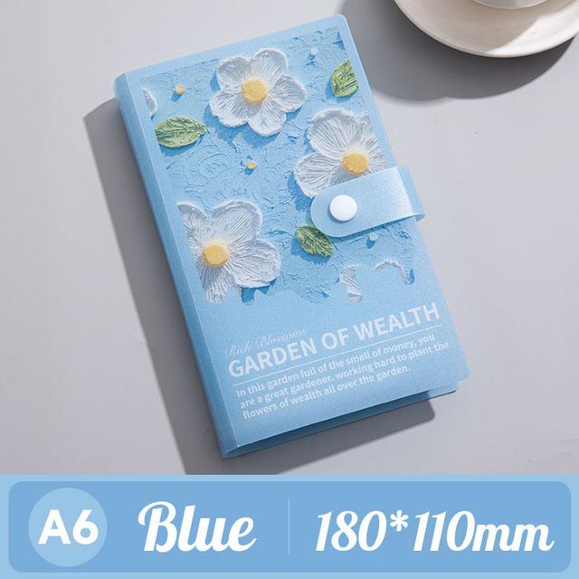 TEMU สมุดบันทึกประหยัดลายดอกไม้ เปลือกพลาสติก 50 หน้า 100 แผ่นสติกกี้โน้ต