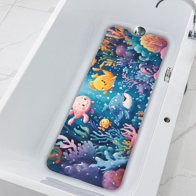 TEMU Tapete de Banheira com Design de , Incluindo Ventosas e Orifícios de Drenagem. É Lavável na Máquina e Perfeito para Uso na Banheira, no Chão.