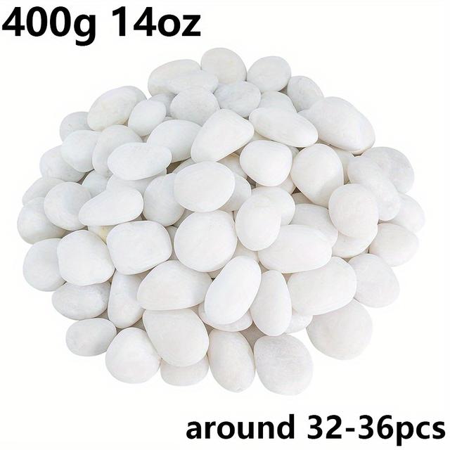 TEMU 200/400g White High Polished Natural Pebbles 2-3cm Courtyard Landscape Decoration Rocks Peddles For Plant Vases Fish Tank Aquariums Horticultural Decorative Stones Jxb