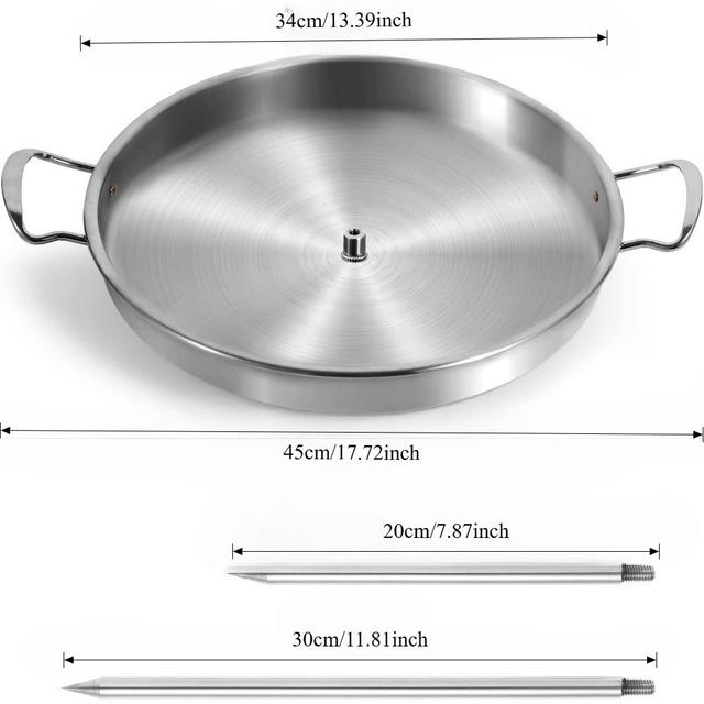TEMU Vertikaler Grill, Brasilianischer Spießständer mit 3 abnehmbaren Edelstahlspießen, Multifunktionaler Edelstahl-Backrost für Ofen Rauchern