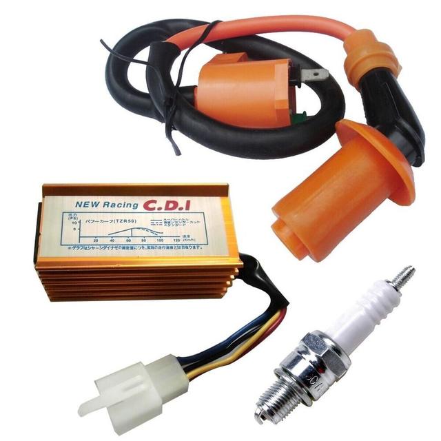 TEMU Cdi+gnition Coil+spark Plug For Gy6-50/ 60/ 80 (139qmb), Gy6-125 (152qmi), Gy6-150