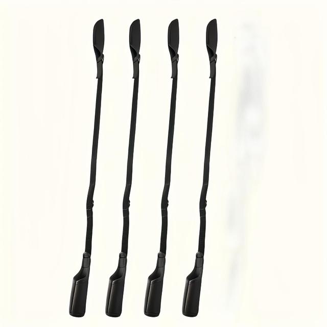 TEMU Cztery Pokrowce Ochronne na Wędki, Przenośne Paski na Wędki, Czarne, Wysoce Elastyczne Magiczne Pokrowce Wiążące do Ochrony Wędek