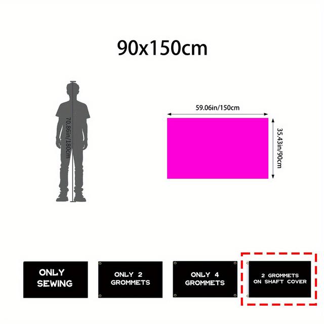 TEMU علم بوليستر قابل للتخصيص - متين، مثالي كهدية، مناسب للاستخدام الخارجي - تصميم محدد ذاتيًا مع نص/شعار/صورة خاصة بك، علم أحادي الجانب بإطار نحاسي، هدية شخصية