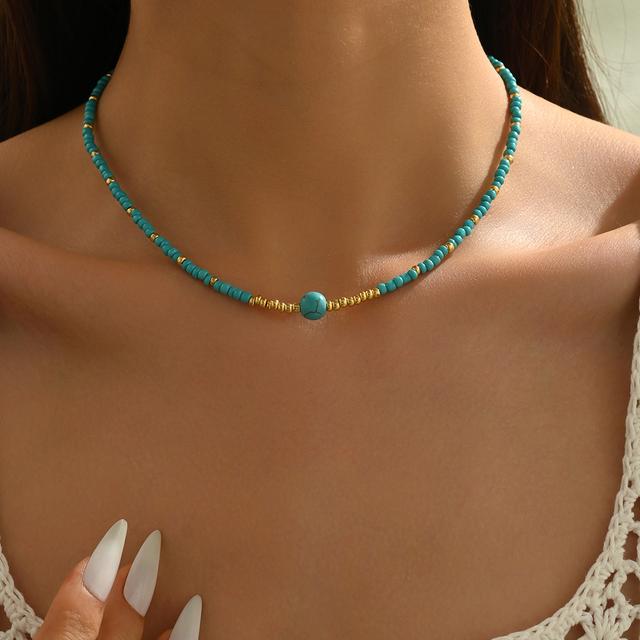 TEMU 1 db Női Bohém Gyöngyös Állítható Nyaklánc, Ősz-Téli Napi Alapvető Rétegezési Kiegészítő, Mindennapi és Nyaralási , Újévi Ajándék, Hálaadási Ajándék