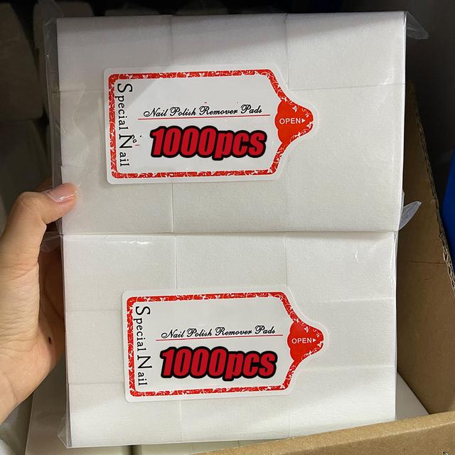 TEMU 1000 шт. Серветки для зняття гель-лаку, без ворсу, для зняття лаку, серветки для манікюру, серветки для видалення лаку
