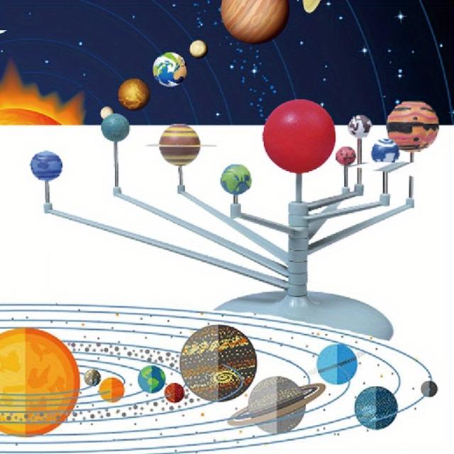 TEMU Diy Solar System Model Toys 3 Years Old+ Kids Educational Toy Planets Model Science Kit Kids Gift Assembly Toy