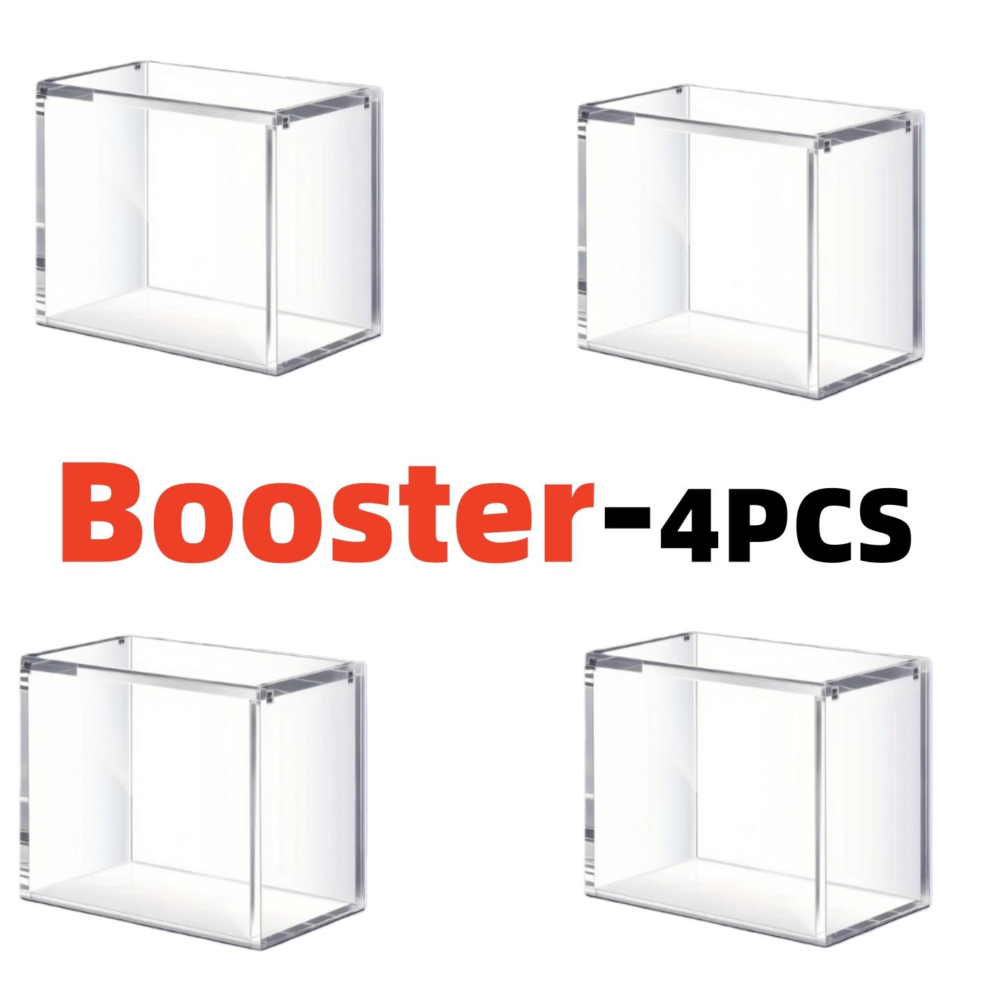 TEMU 4pcs 13.7cm Transparent Stackable Display Case With Magnetic Closure - Ultra-thin Acrylic Card Storage Box, Compatible With , Suitable For Sports Memorabilia, Collectibles, And Game Cards