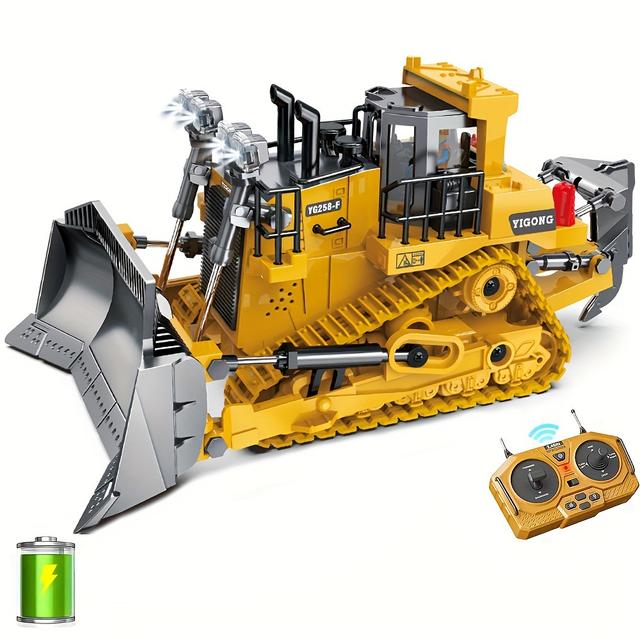 TEMU 9-channel Metal Remote Control Bulldozer