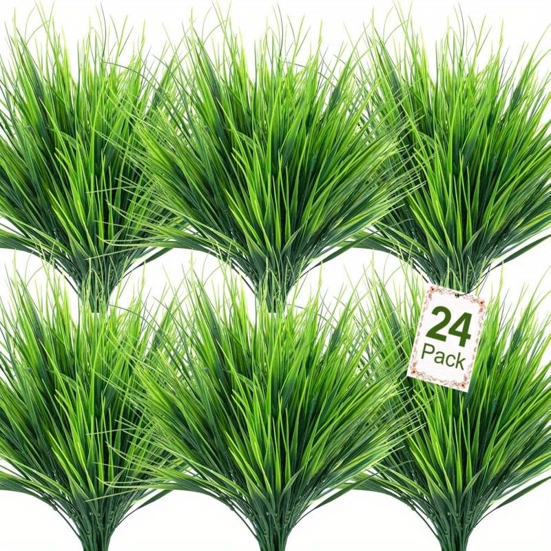 TEMU 24 Bundles Artificial Plants Outdoor Fake Flowers Artificial Greenery Stems Faux Plastic Plants Shrubs Uv Resistant For Patio Garden Porch Home Window Box Decor (green)