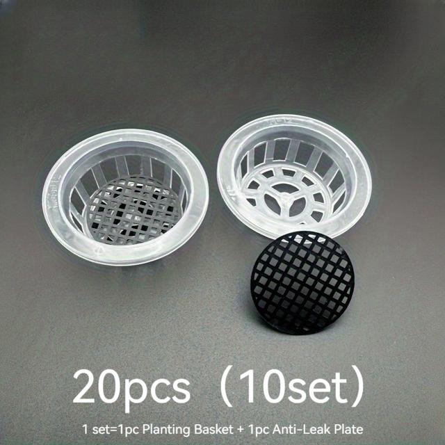 TEMU 20pcs (10 Sets) Of Planting Baskets, Hydroponic Vegetable Planting Baskets, Plastic Flower Pots, Suitable For Home Balcony Gardening And Hydroponic Production
