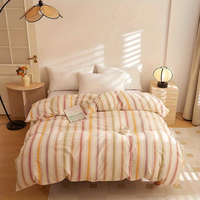 TEMU 1 قطعة غطاء لحاف قطني مخطط حيوي - تشطيب مغسول، إغلاق بسحاب، يمكن غسله في الغسالة، طوال العام لغرفة النوم، حجم مزدوج، ديكور غرفة النوم | تصميم مخطط حيوي | غطاء بسحاب، غطاء لحاف