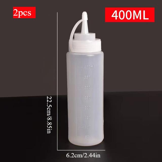 TEMU Set Of 2 Plastic Squeeze Bottles For Condiments, Ideal For Ketchup, Salad Dressings, And Other Kitchen Seasonings