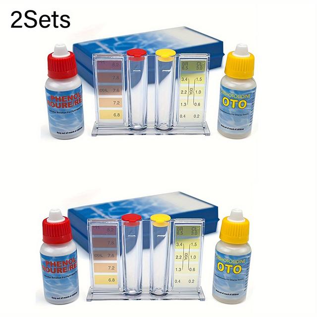 TEMU 2 Sets Pool-Wassertest-Set – pH & Chlor-Teststreifen für Schwimmbecken und Whirlpools, 2-in-1 Wasserqualitätstester für den Hausgebrauch