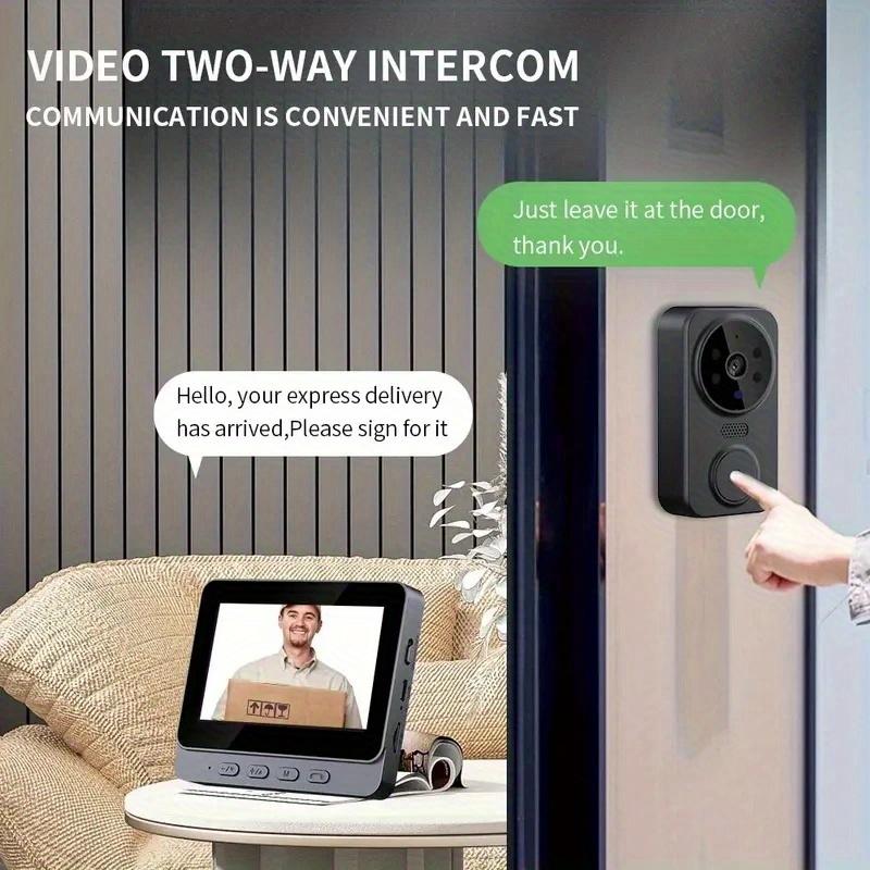TEMU Smart Video Doorbell, High-definition Screen, Real-time Voice Calls Are Super Convenient. The Built-in Battery Has And Needs To Be Charged . It Has Infrared Night Vision