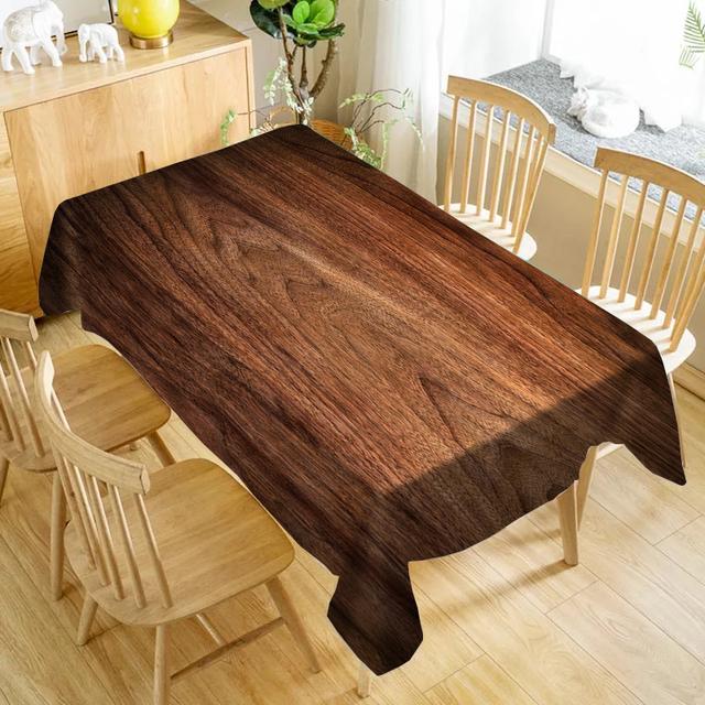 TEMU Elegant Grain Tablecloth - Washable, Rectangular Polyester Cover For Dining & Coffee Tables - Living Room Parties & Home Decor