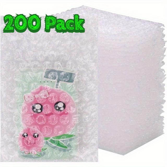 TEMU 200 Pack Gift Packaging Bag, Pouches 4 Inch X 6 Inch Pouches Cushioning Packaging Bags, Double Walled Cushioning Bags, Thickening Shockproof Foam Bags For Moving, Pack Gifts, Shipping And Storage