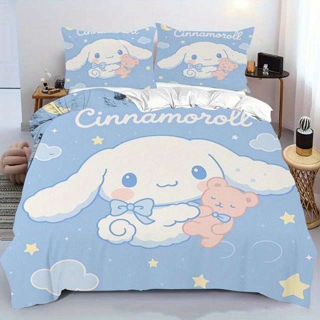 TEMU 2/3pcs Sweet And Cute Cinnamoroll Cloud Starry Sky Printed Duvet Cover Set, Featuring High-definition Digital Printing, Includes Duvet Cover And Pillowcases - Perfect For Bedrooms, Bedding, Homes