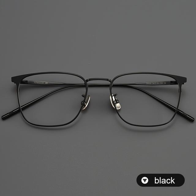 TEMU Men's Titanium Steel Eyeglass Frames - Retro Style With Removable & Replaceable Lenses, High-quality Durable Metal Frame For Teachers, Business & Casual Wear