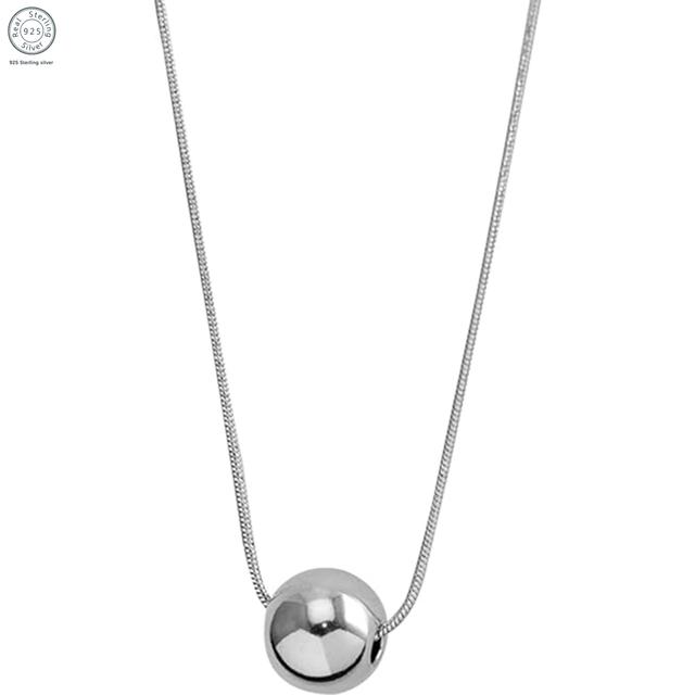 TEMU 925 Silver, Silver Bead Necklace, Suitable For , Women's Pendant Necklace, Beautiful Gifts For Valentine's Day, Day, Birthdays And Women's Graduation Ceremonies, Beautiful Gifts