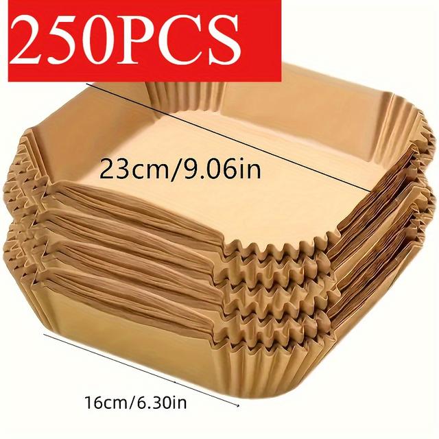 TEMU 125/250 Sheets Disposable Parchment Paper - High Heat Resistant, , Easy Clean & For Oven//cookware, Leakproof Kitchen Accessory For Air Fryer,