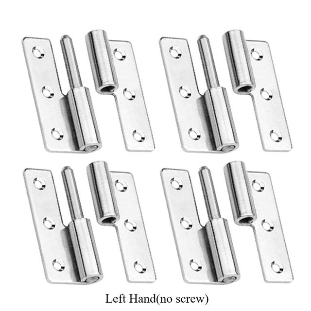 TEMU 4pcs 3-inch Stainless Steel Lift Off Hinges, Household Hardware Door And Window Hinges - Left & Right Handed, Polished End, For Commercial Doors
