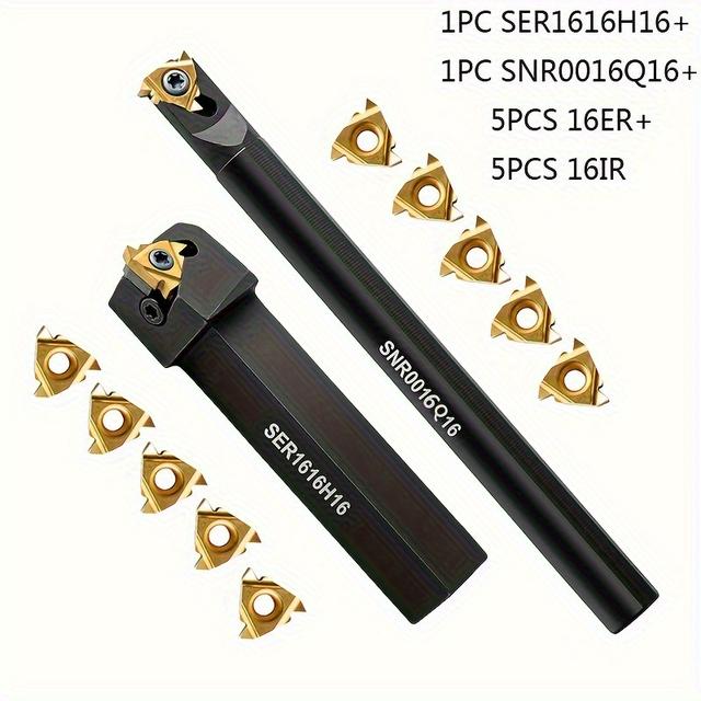 TEMU Ser1616h16, Snr0016q16, Rotary Cutter, Cnc Turning Tool, 16er, 16ir, Cemented Carbide Thread Blade, Suitable For: Cylindrical And Inner Hole Thread .