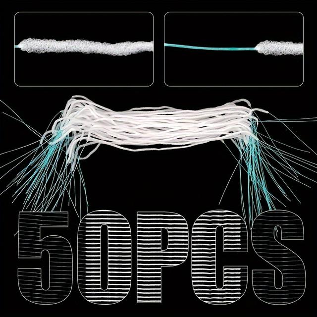 TEMU 50pcs Super Floss Picks - Deep Cleaning Between Teeth, Disposable Nylon Flossers With White Tassel Design For Oral Hygiene, Teeth Cleaning Tools