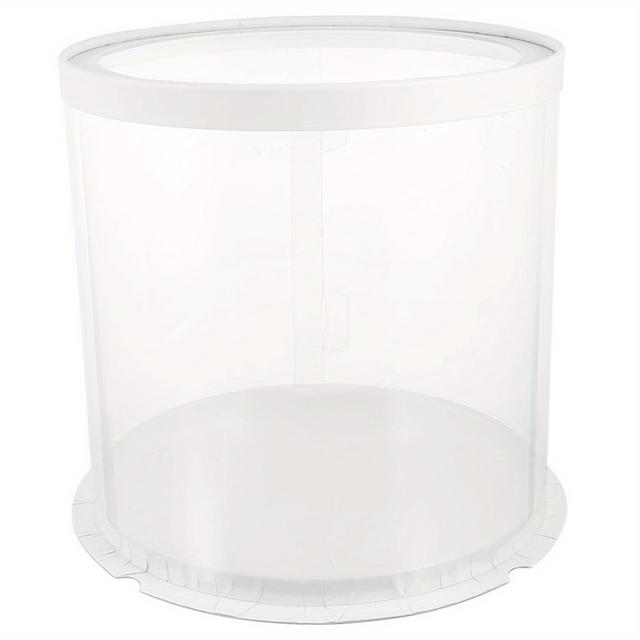 TEMU 5-teiliges Set Klare Runde Hochkuchenboxen mit Klappdeckeln – Robuste Plastik-Kuchenboxen im Bäckerei-Stil, geeignet für Kuchen, Cupcakes, Hochzeiten, Dessertpräsentation – Kuchenhalter