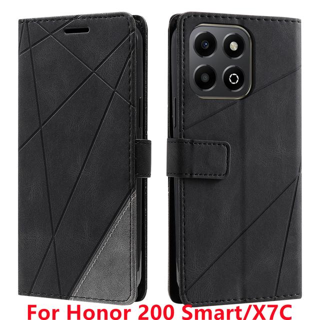 TEMU Capa para Telemóvel - Capa Estilo Livro de Negócios em Pele Sintética para Honor 200 para Honor X7C, com Compartimentos para Cartões de Crédito e Porta-Retratos