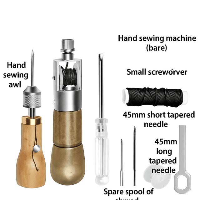 TEMU 5pcs Professional Sewing Set - Premium Handcraft, Furniture & Leather Mending Tools - Comes With Different Needles, User- For Accurate Stitching