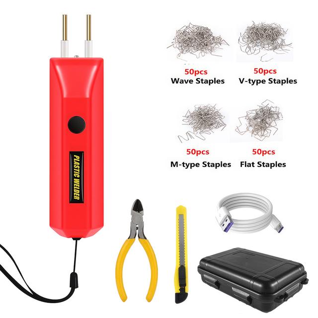 TEMU 100w Cordless Plastic Welder Humanized Design, 4 Types Of 200pcs, 100w Quick Heating Car Bumper Repair Kit With 2500mah Battery