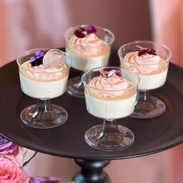 TEMU 9/19/29 st dessertskålar & muggar - Eleganta plastmuggar för tårtor, mousse och grädde, lämpliga för födelsedagar, bröllop, fester och dessertbord - för lagerdessaer