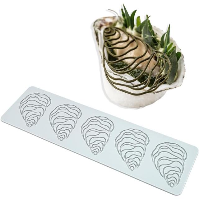 TEMU Oyster-shaped Fondant Lace Mat For Molecular Diy Chocolate Platter Decoration Silicone Mold