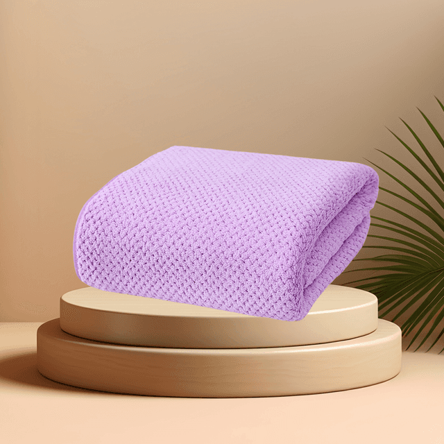 TEMU Extra Large Bath Towel - Super Absorbent , Lightweight Coral Fleece With Checkered Pattern, Suitable For Bathroom, Gym, Hotel Use - 120 Gsm, Pink