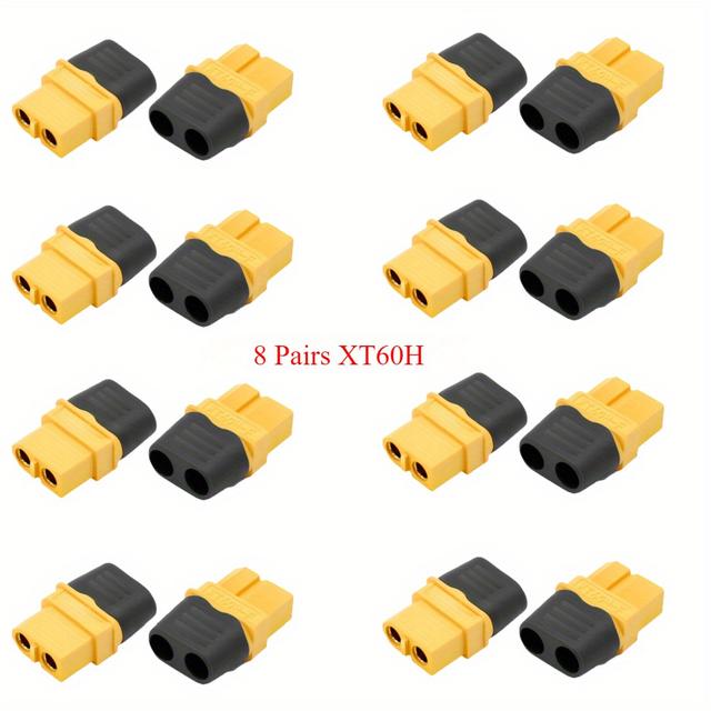 TEMU 8pcs/8 Pairs Xt60h Female And Male Connector Plug Xt60h Connector Xt60h For Rc Lithium Battery Rc Accessories