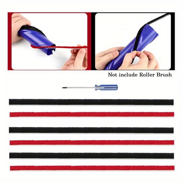 TEMU 7pcs Soft Plush Strip For V7 V8 V10 V11 Vacuum Cleaner Attachments Roller Brush Replacement Parts