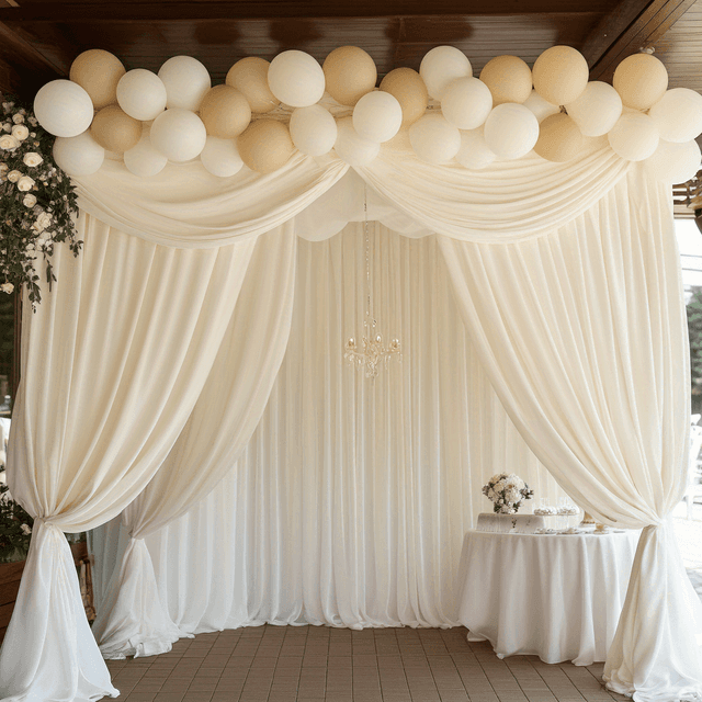 TEMU 2-pack Ivory Rod Stretch Fabric, Suitable For Wedding Background, Party Background, Anniversary Photo And Other Background Decorations