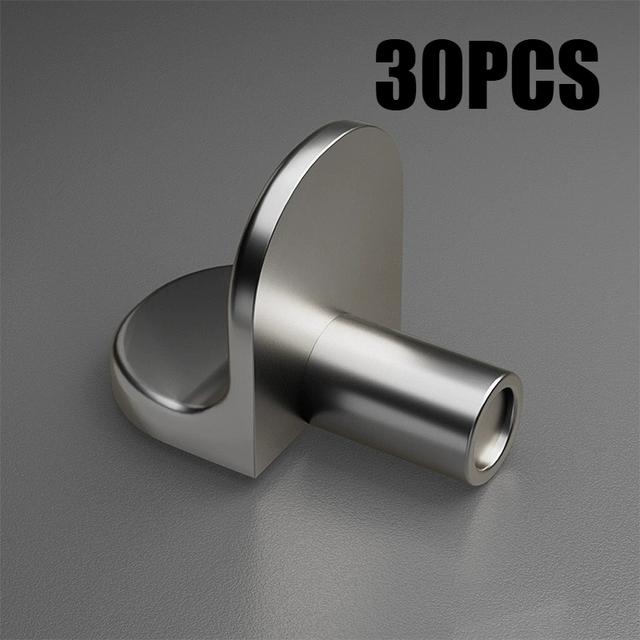 TEMU 30-pack Heavy Duty Shelf Pins - Cabinet Support Brackets, Adjustable Shelf Hardware For Kitchen Cabinet, Closet, Bookcase | No Drill Installation, Holds 50lbs