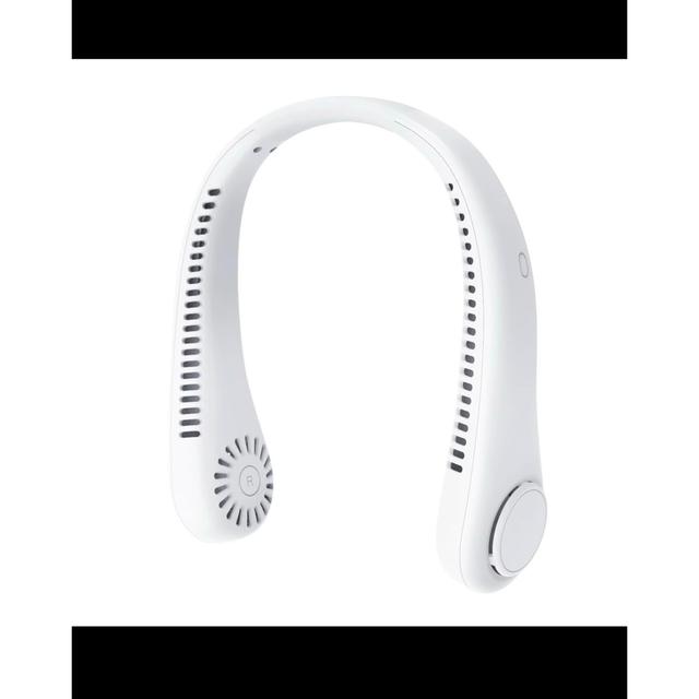 TEMU Portable Bladeless Neck Fan - Wireless Rechargeable Personal Cooling Usb/, Hands- Stream Airflow For Travel, Office & Outdoor - , Low-voltage (no Blades) Fan For S &, White