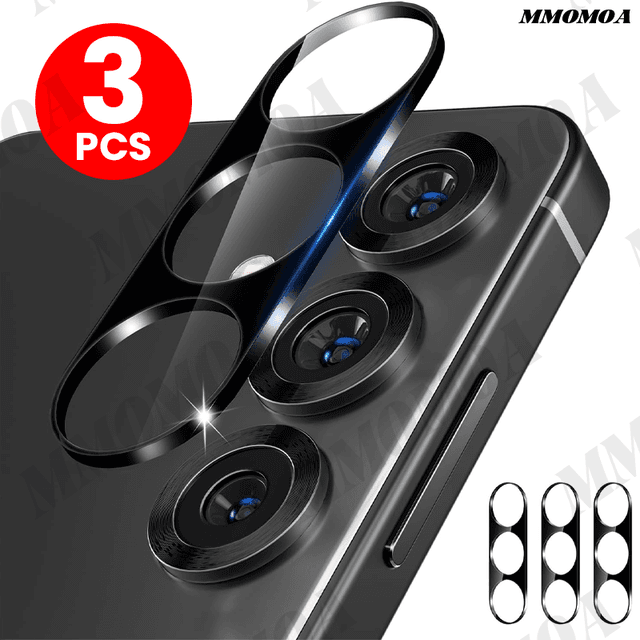 TEMU Camera Lens Protection For For Galaxy S25 Fe | Set Of 3 Tempered Glass Covers, 9h Hardness, -resistant, Hd , , Compatible With Cases, Black Mmomoa