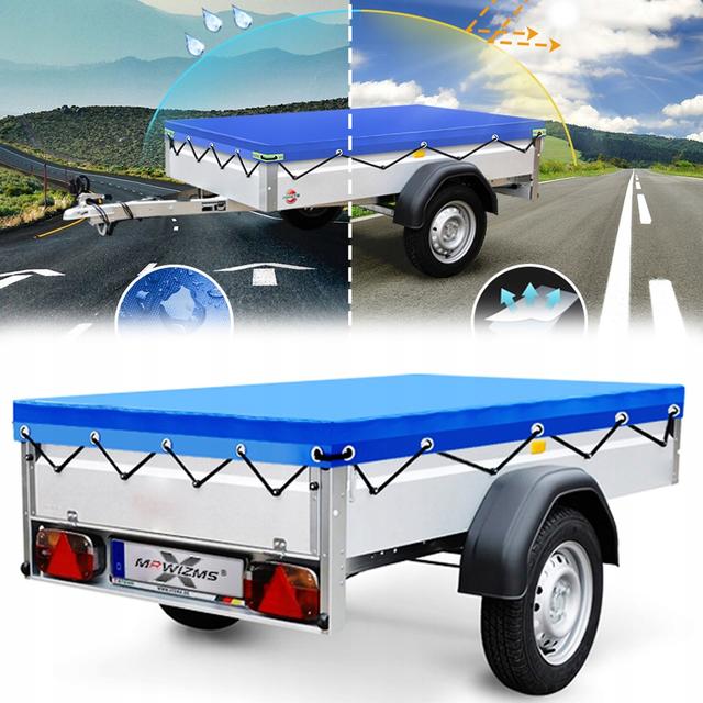 TEMU Reinforced Edge Trailer Tarpaulin | Flat Design With Reflective Strips, Portable Storage Bag Included | Brand: