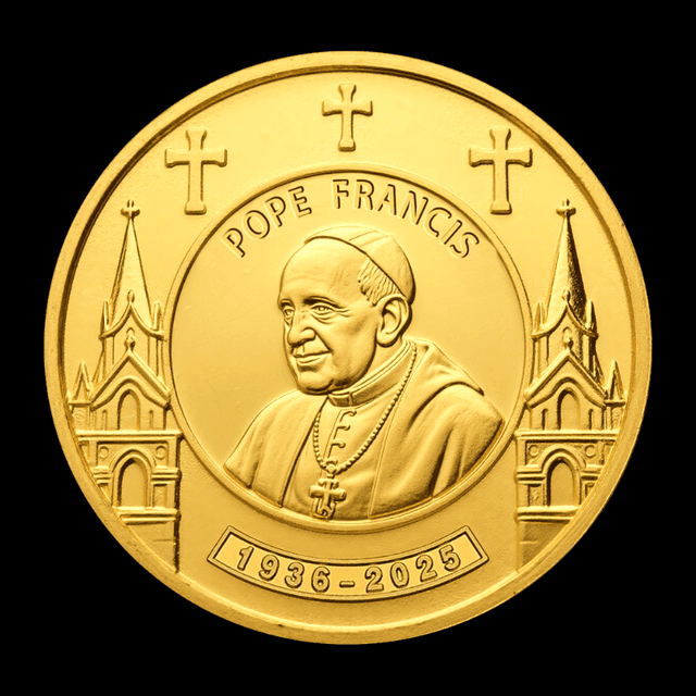 TEMU Replica Coin 1pc Francis Collectible Coin (1936-2025) - Realistic Replica With 's Portrait & Signature - Gift For Catholics, For Home/office Decor, Commemorative Token