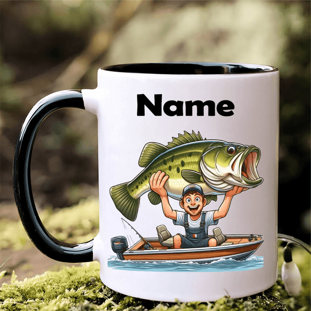 TEMU Keramik-Kaffeetasse mit lustigem Angeldesign – Isolierte, wiederverwendbare Angler-Tasse für Kaffee & Tee, 7 Farboptionen (Angler-Geschenk für Angler, )