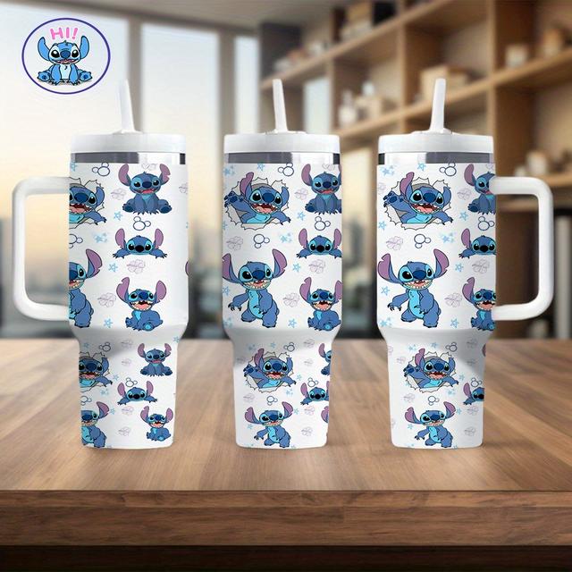 TEMU 1pc Father's Day Easter Stitch 40oz Stainless Steel Insulated Thermal Cooling Mug With Handle Car Mug Cup Coffee For Home Daily Use, Perfect For Car, Office, For Home, Holiday Gifts