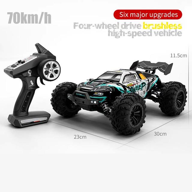 TEMU 1:16 Scale 70km/h (43 Mph) Rc Truck With Brushless Motor & 4wd - Remote -road Racing Car Toy For Adults & Teens, Durable Plastic Rc Vehicle, Ideal Birthday/holiday Gift For &