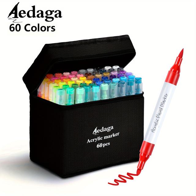 TEMU Acrylic Paint Markers- Fine And Tip Art Markers Anti-fading Ink, Suitable For Rock Painting, Wood, Canvas, Metal, And , Professional Use For Painting And Art