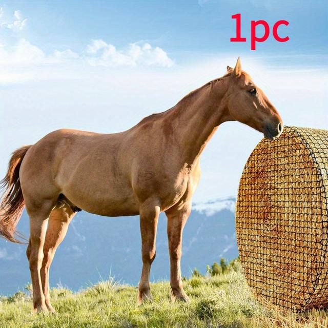 TEMU 1 Round Hay Net Large Hay Feed Bag Size 5x5 Feet Horse Cattle Alpaca Livestock Slow Feeder Horse Hay Net Bag