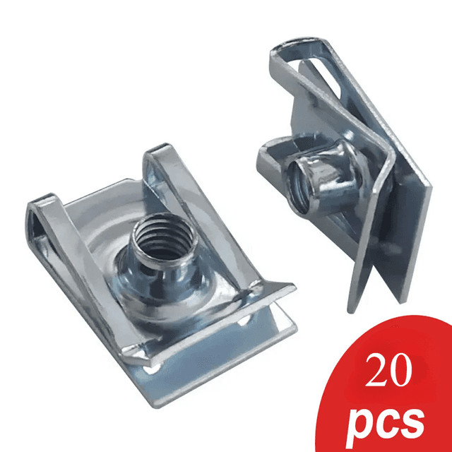 TEMU 20st U-Typ Stålklämmor med Gängade M6 M5 M4 M8 Rörnötter, Polerad Yta, Högergänga, Tumdrivsystem för Bil Motorcykel Skoter ATV Moppe