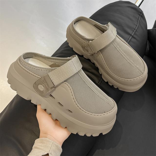 TEMU صنادل سهلة الارتداء شبكية مسامية بنعل سميك للرجال والنساء