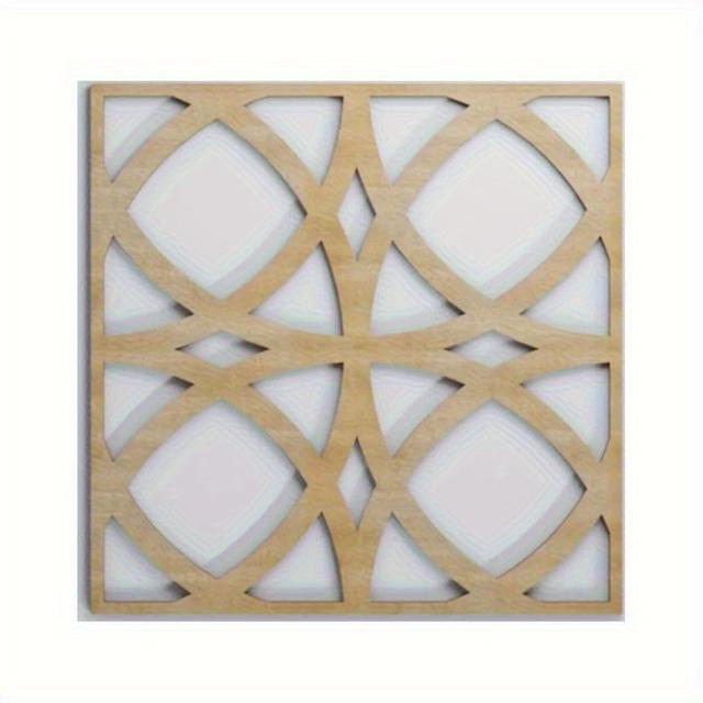 TEMU Elegant Wooden Wall | " X " With Intricate Geometric Cut-out Design | Thick, | Versatile Decor For Living Room & Bedroom | No Power Needed, , Wall Decor